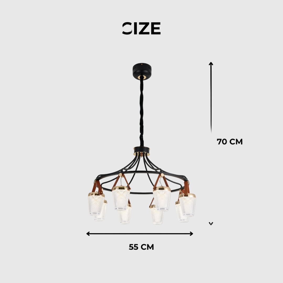 Candle Glass Modern LED Chandelier