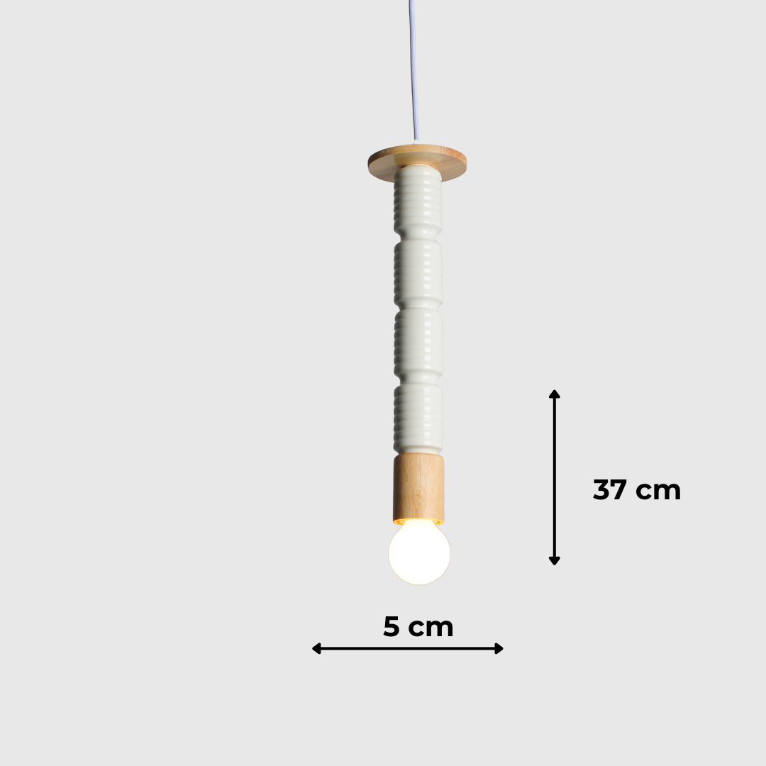 Modern Wood Iron Pendant Bedside Lamp