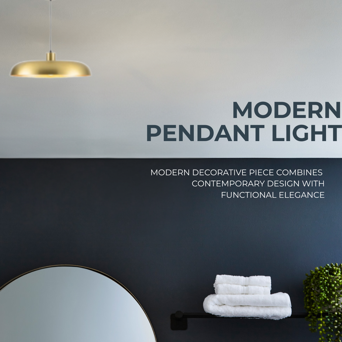 Matte Black & Copper Ceiling Light