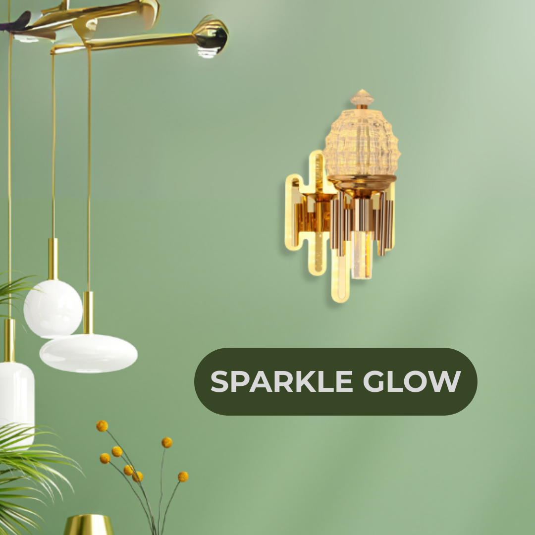 Elegant Gold Crystal Art Wall Lamp