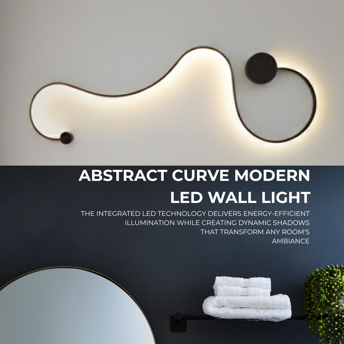 Modern Flowing Wave LED Wall Sconce – Contemporary Wall Light Fixture
