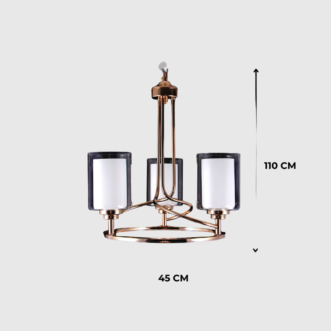 Modern Metal and Glass Chandelier