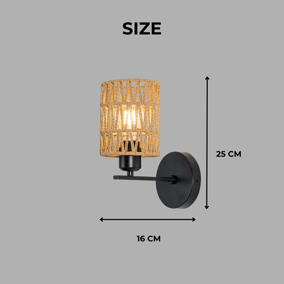 Modern Rustic Bamboo Wall Light Fixture