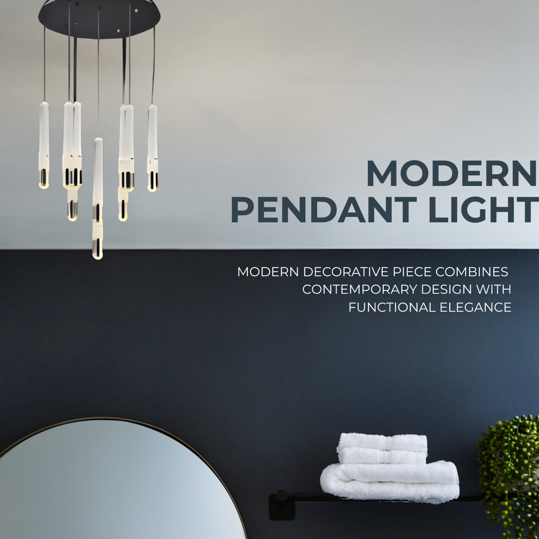 BK Liner Acrylic Ceiling Chandelier with Sleek Base