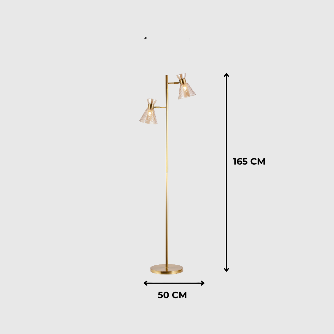 Golden Glass Copper Floor Lamp
