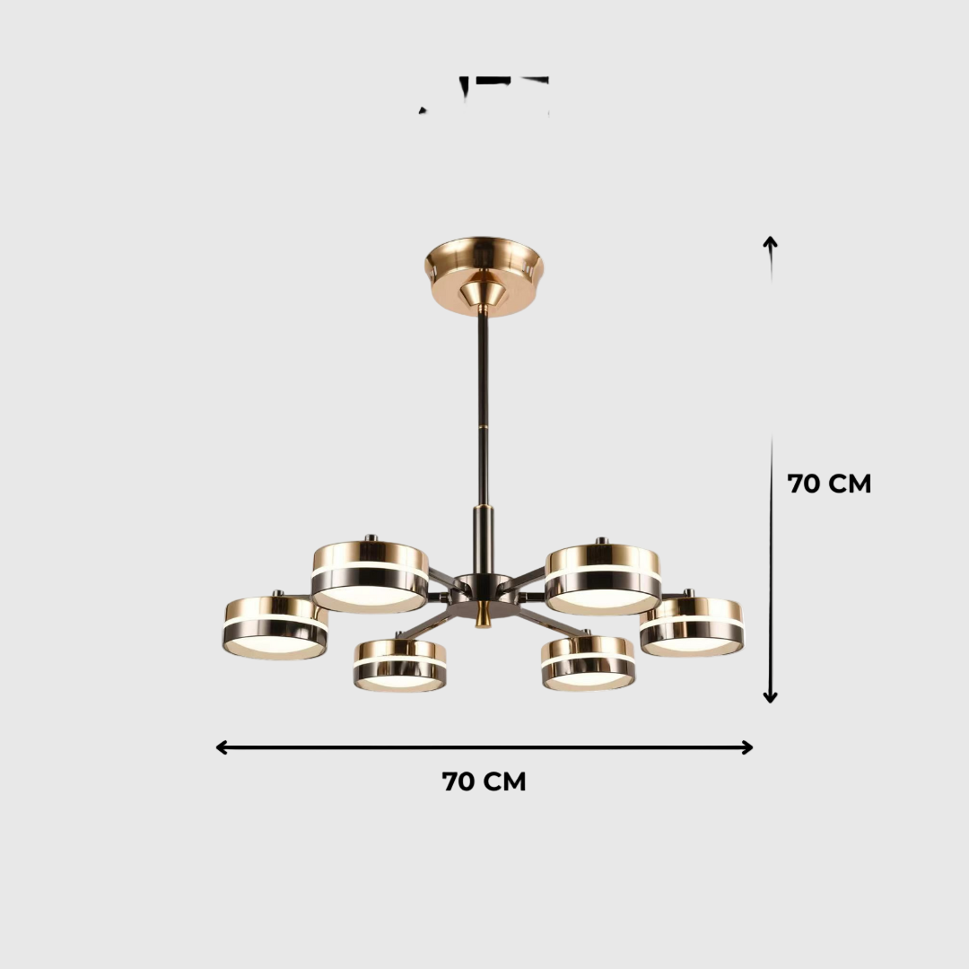 Modern Golden & Black Linear Ceiling Chandelier