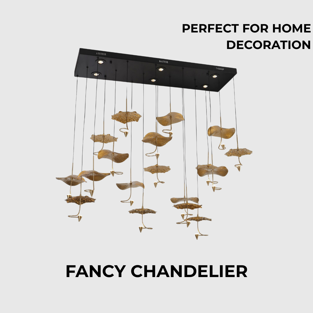 Copper Flower 48W LED Linear Chandelier