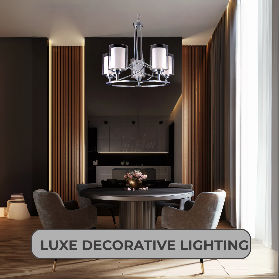 Modern Metal and Glass Chandelier