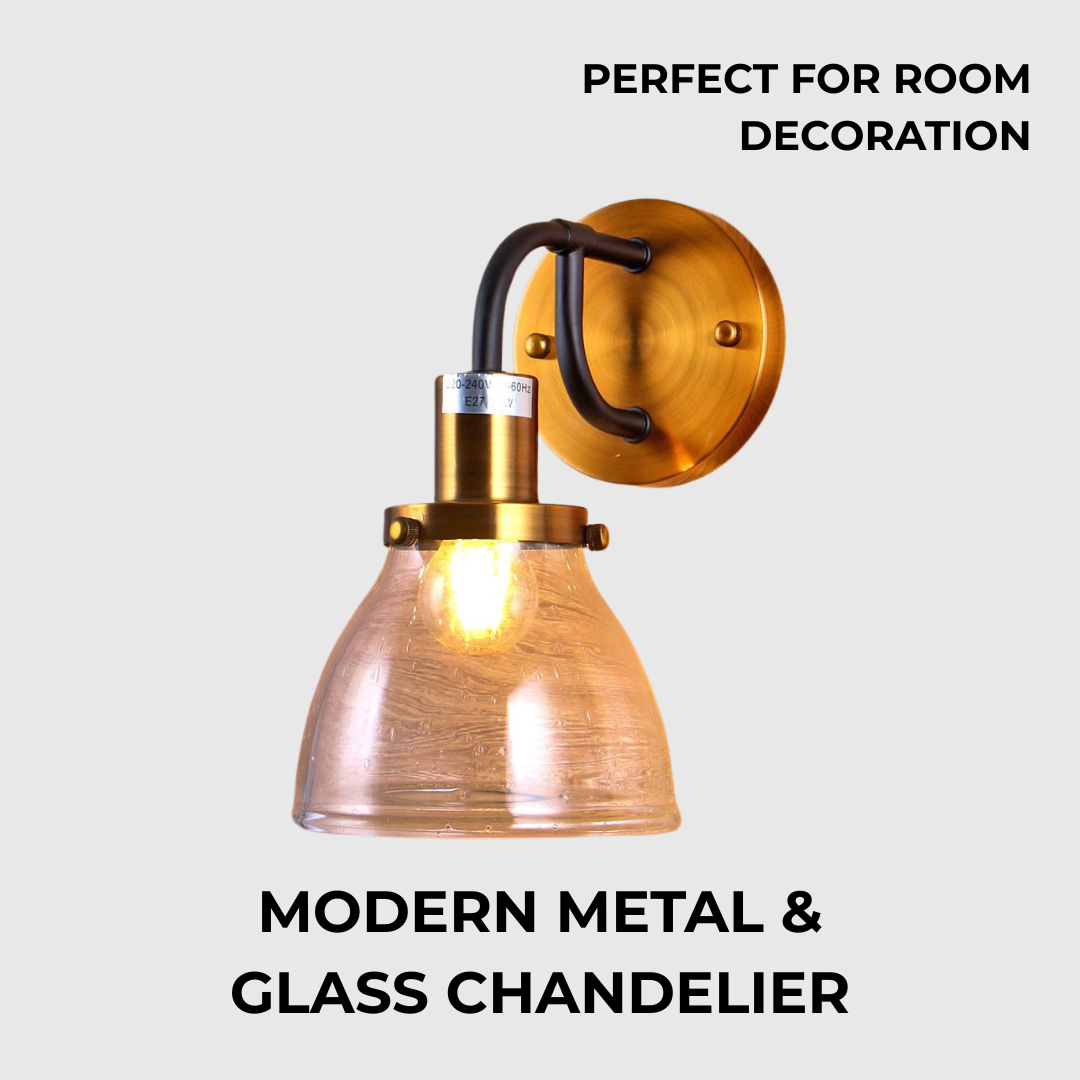 Modern Copper Glass Wall Light Fixture