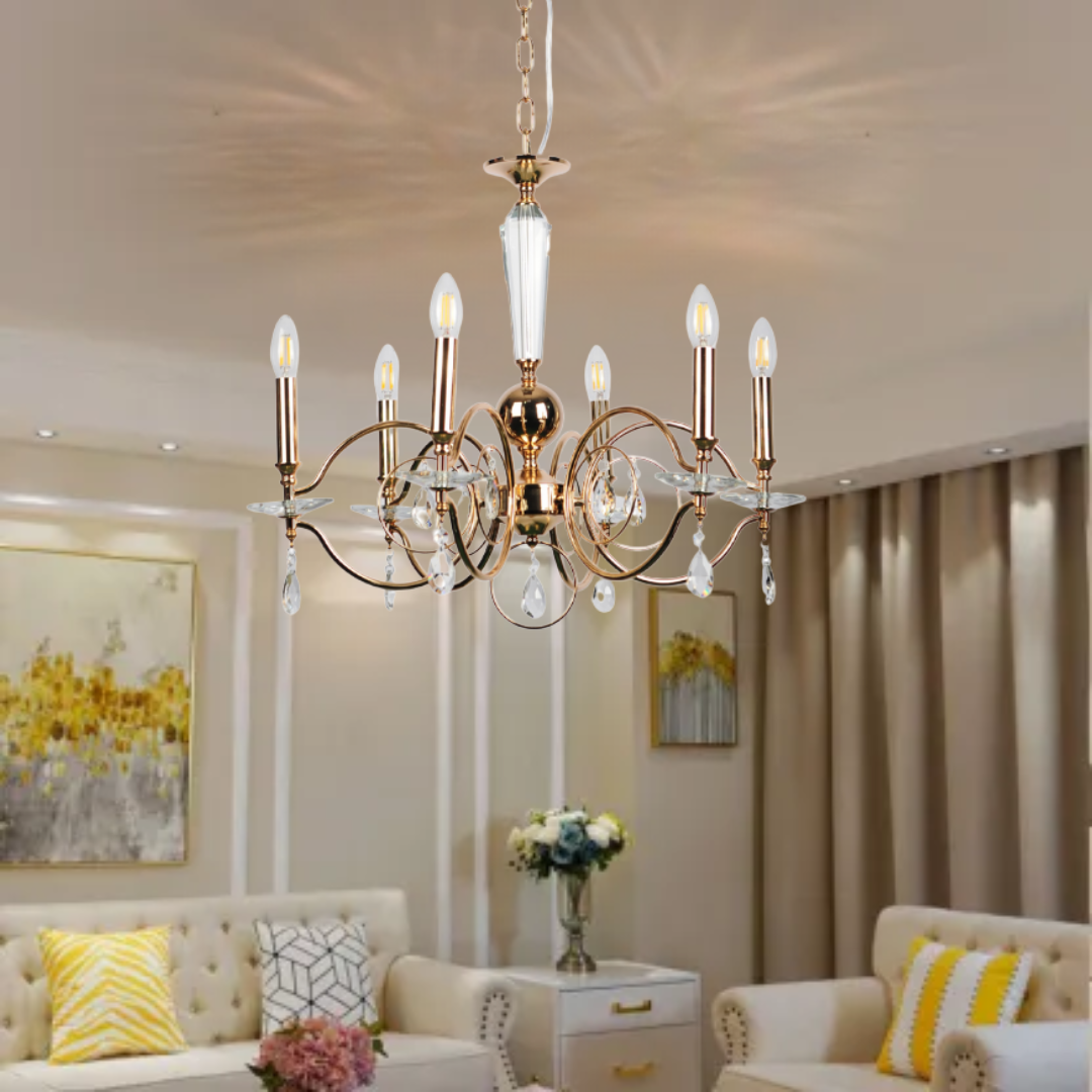 Modern Crystal Gold LED Chandelier