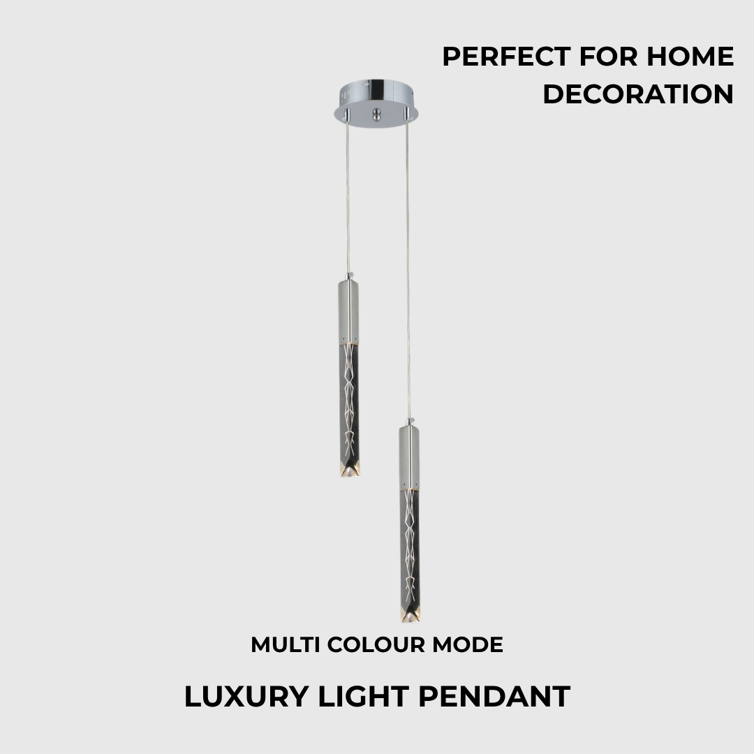 Long Crystal Double 3-Color LED Pendant