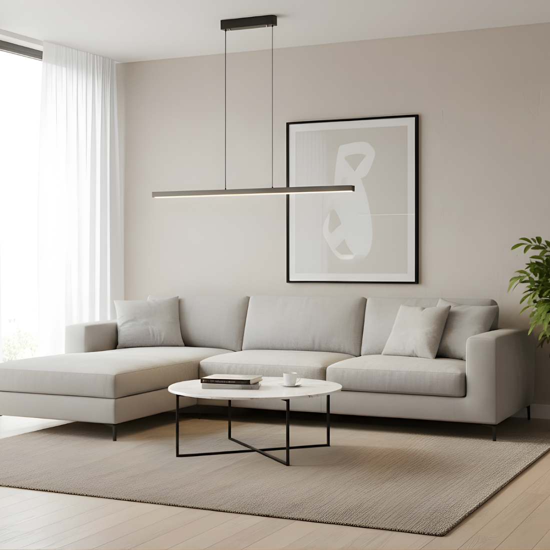 Sleek Linear LED Suspension Light – Modern Ceiling Pendant