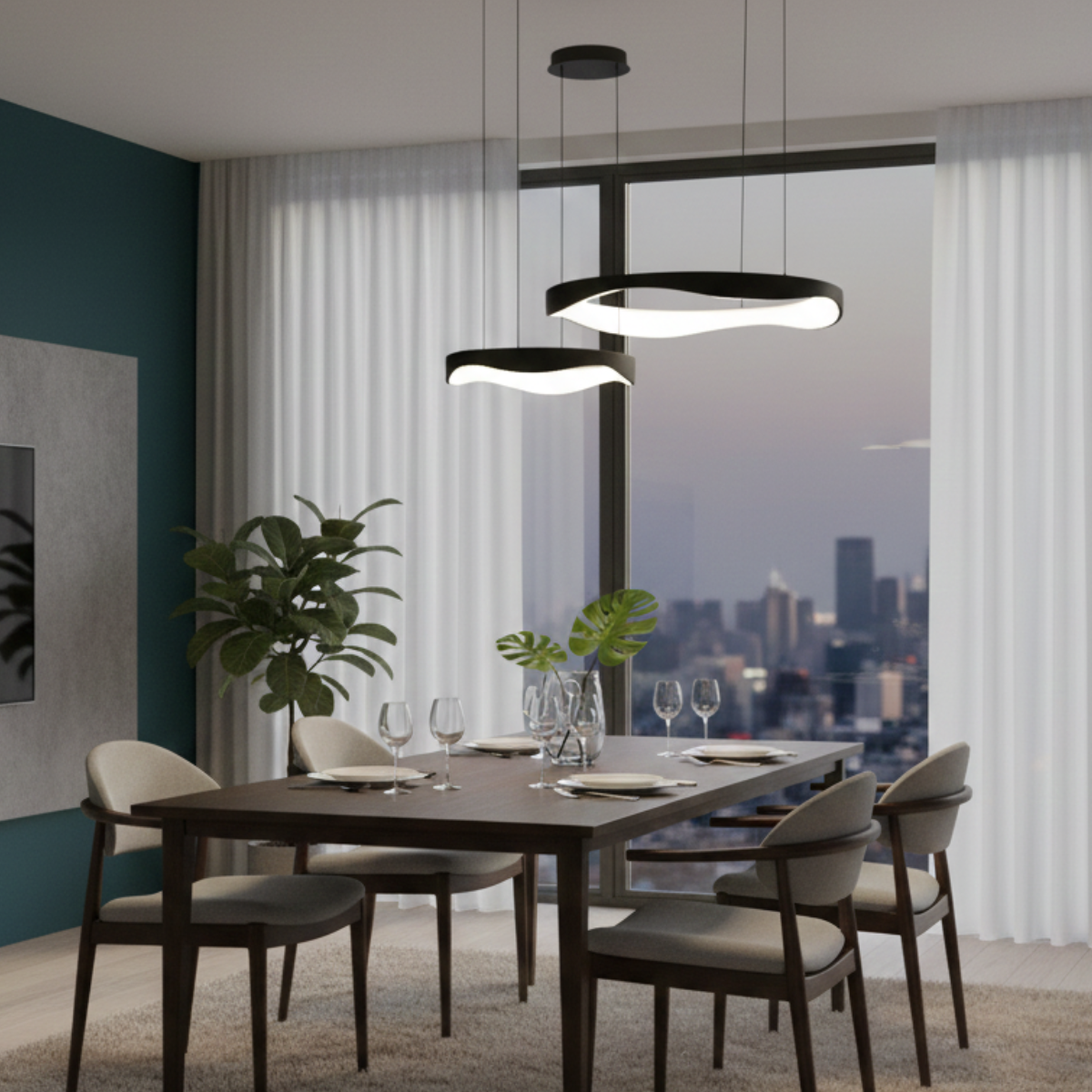 Modern LED Ring Pendant Light – Contemporary Ceiling Hanging Lamp