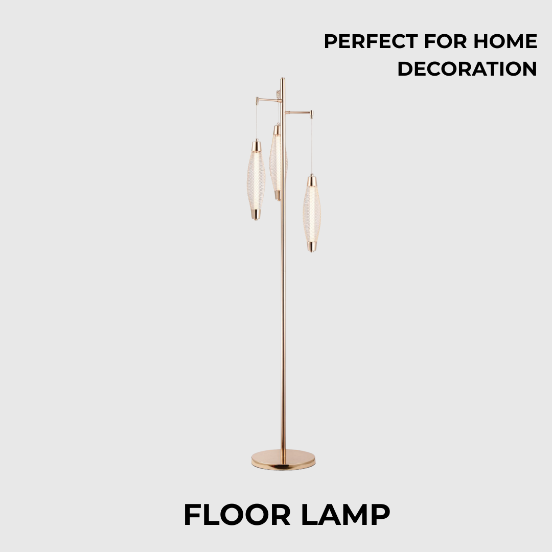 Modern Standing LED Floor Lamp Gold