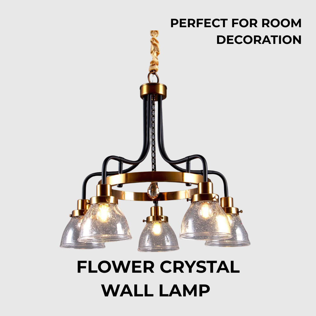 Vintage Metal and Glass Ceiling Chandelier