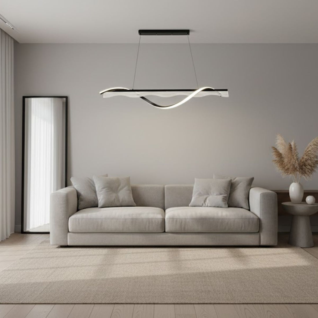 Modern 3-Light LED Tiered Chandelier – Black Wrought Iron,