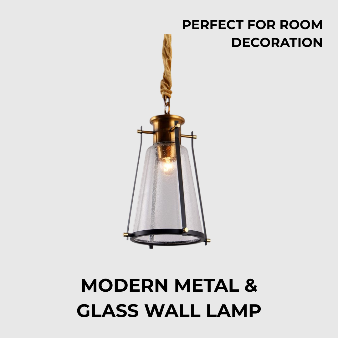 Modern Copper Metal Glass Pendant Light