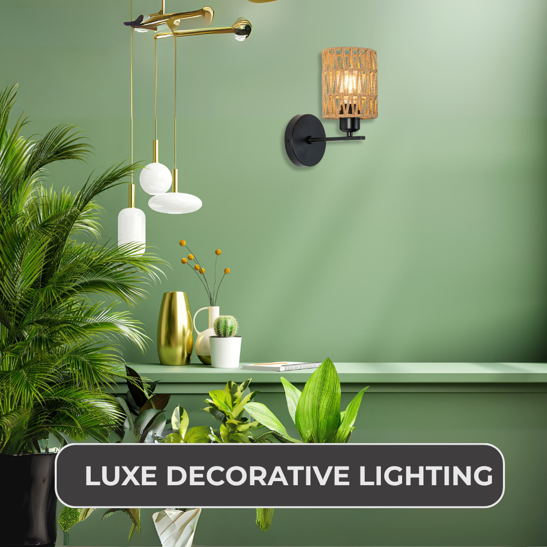 Modern Rustic Bamboo Wall Light Fixture