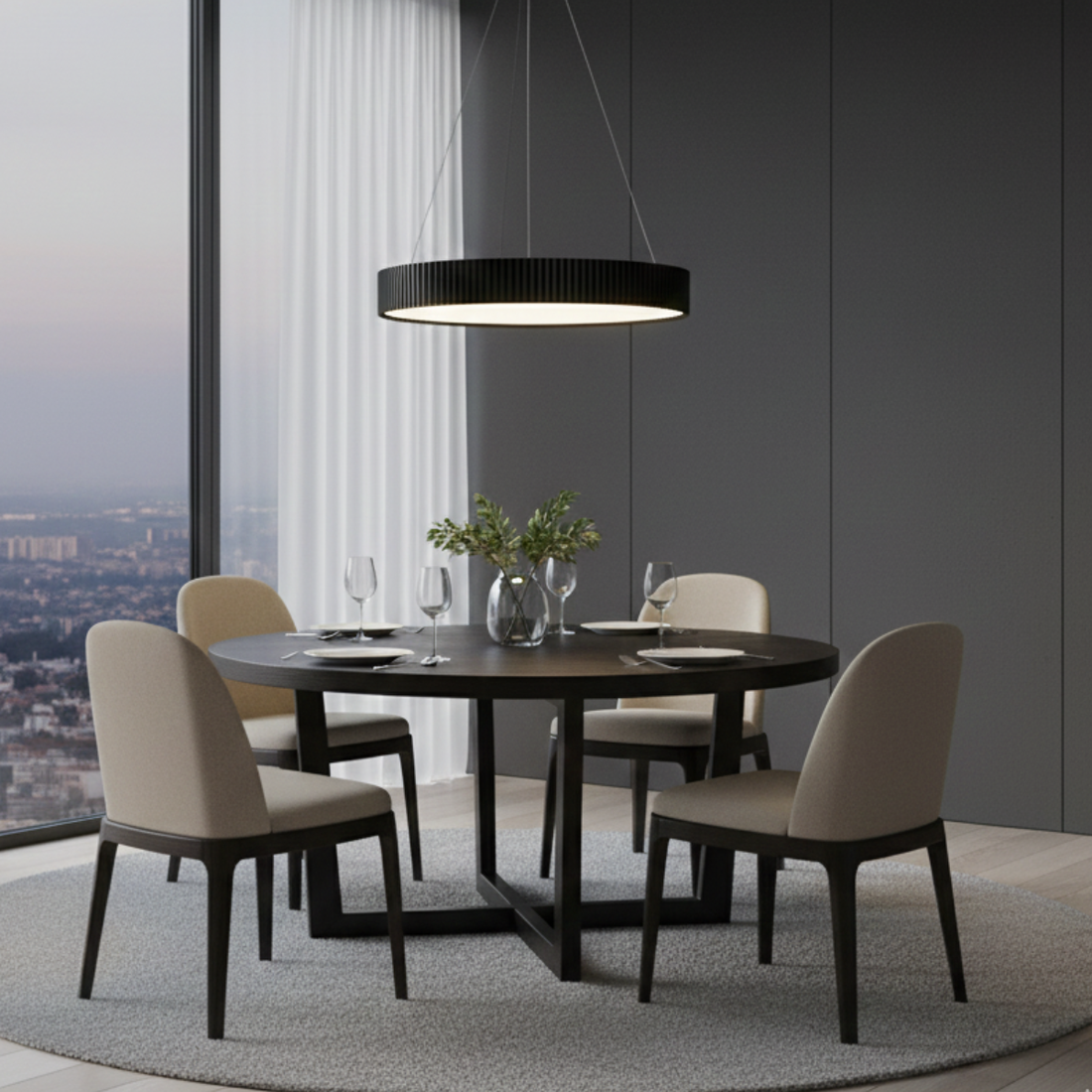 Modern LED Ring Pendant Light – Contemporary Ceiling Hanging Lamp