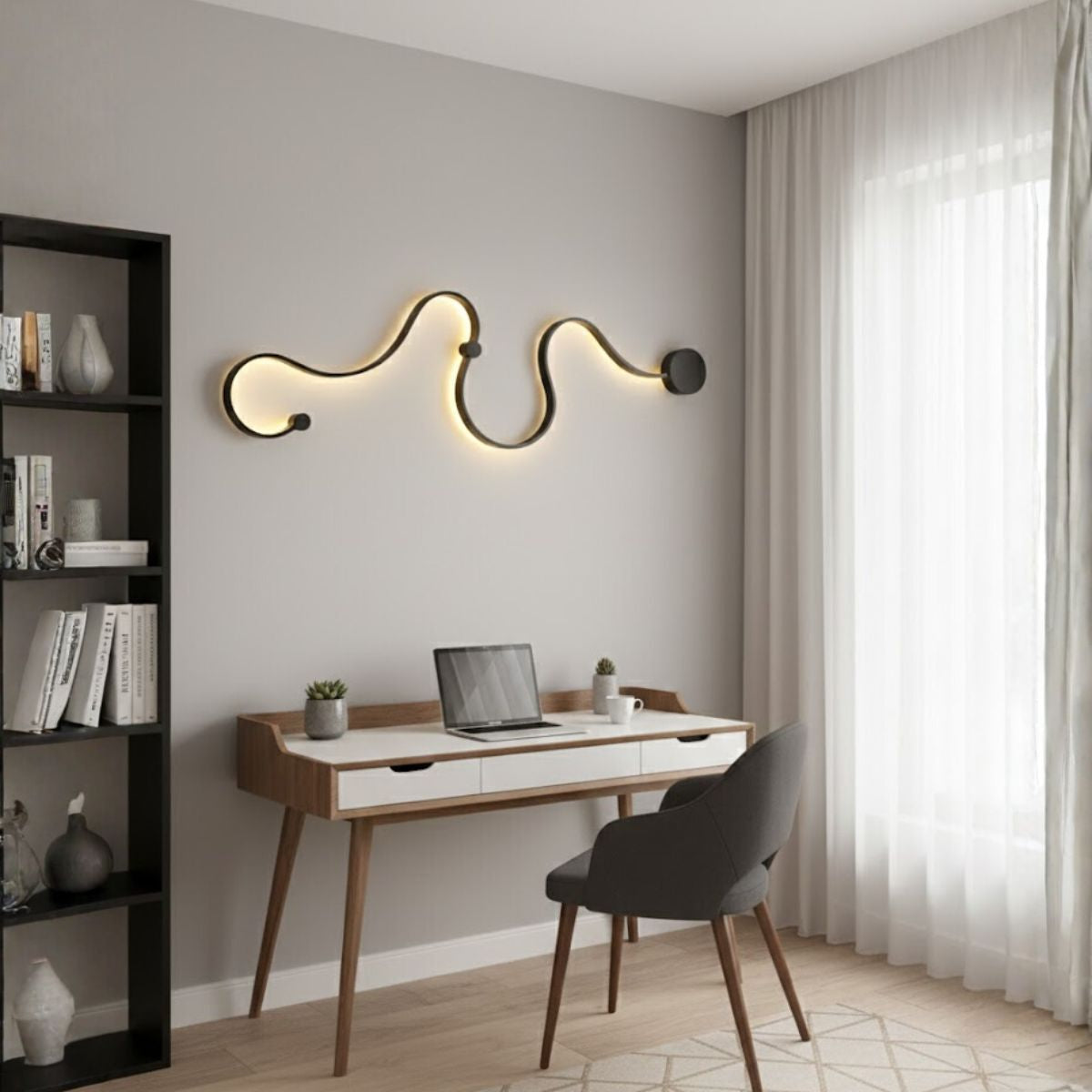 Abstract S-Curve Modern LED Wall Light – Contemporary Wall Sconce
