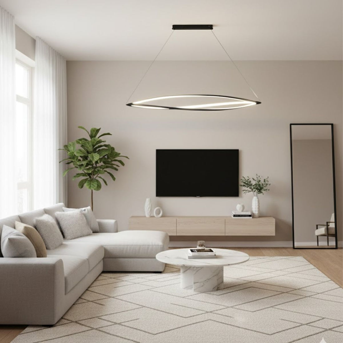 Modern Willow Leaf LED Suspension Light – Contemporary Ceiling Pendant