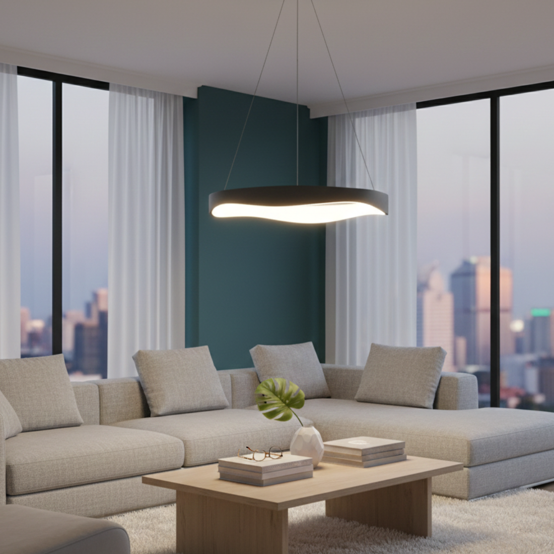 Modern LED Ring Pendant Light – Contemporary Ceiling Hanging Lamp