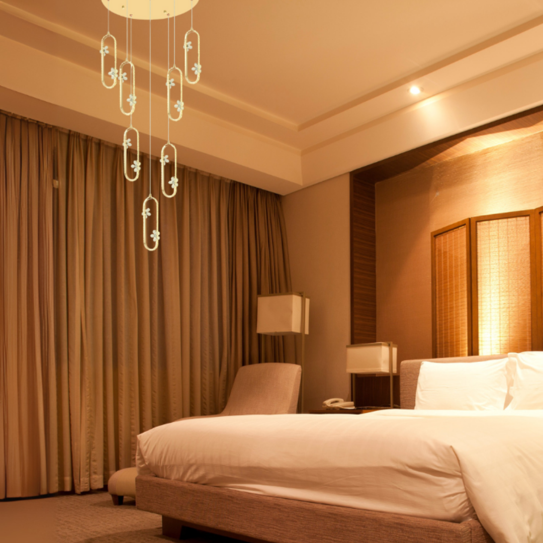 Long Crystal Modern LED Chandelier