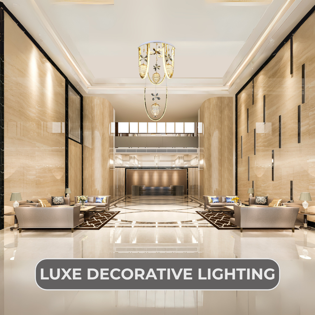 Majestic Gold Ceiling Crystal LED Chandelier