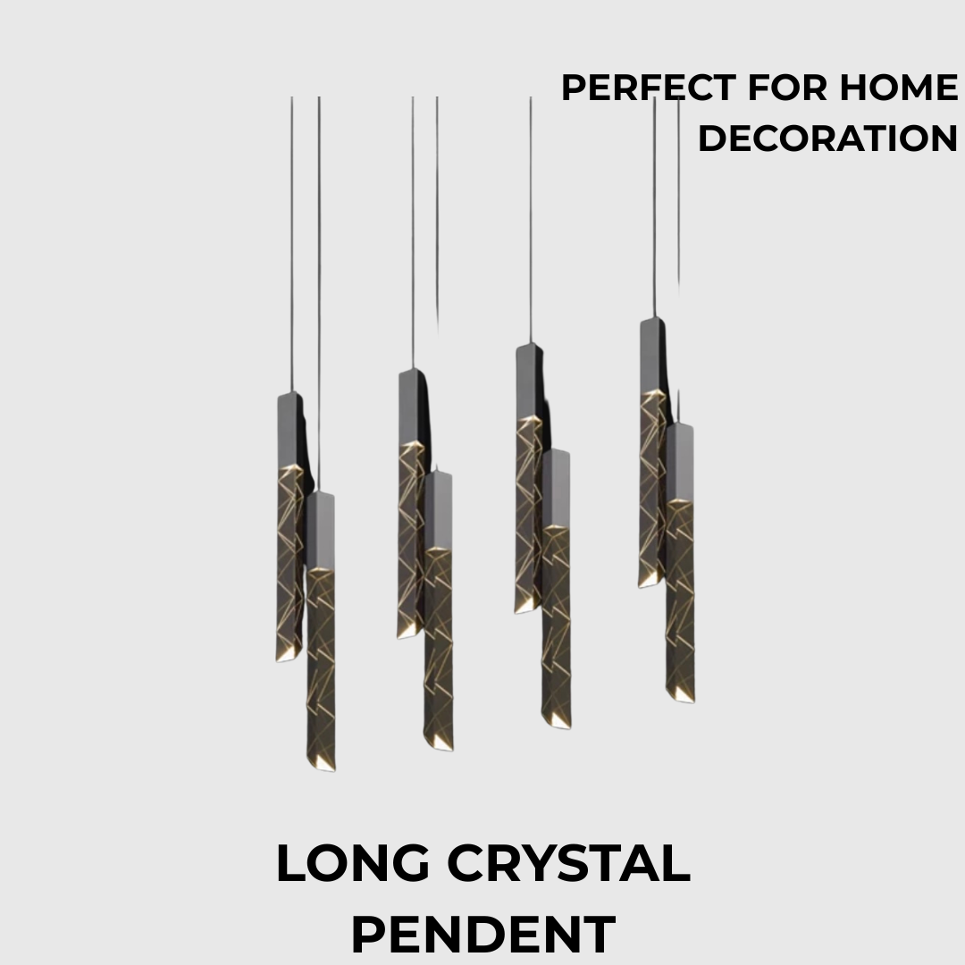 Long Crystal 3-Color LED Chandelier