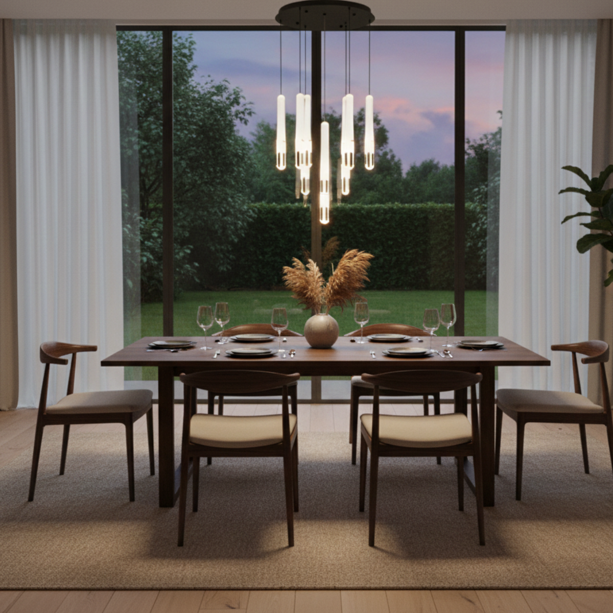 BK Liner Acrylic Ceiling Chandelier with Sleek Base