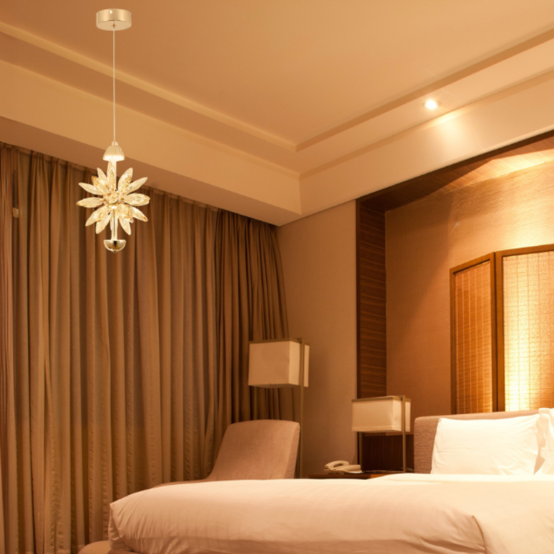 Long Crystal LED Single Pendant Light