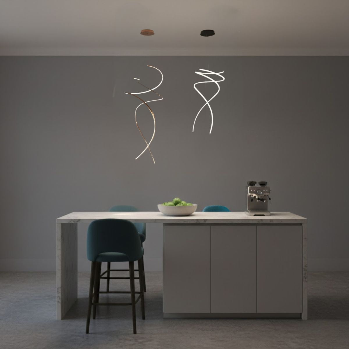 Double Helix LED Spiral Pendant Light – Modern Ceiling Fixture