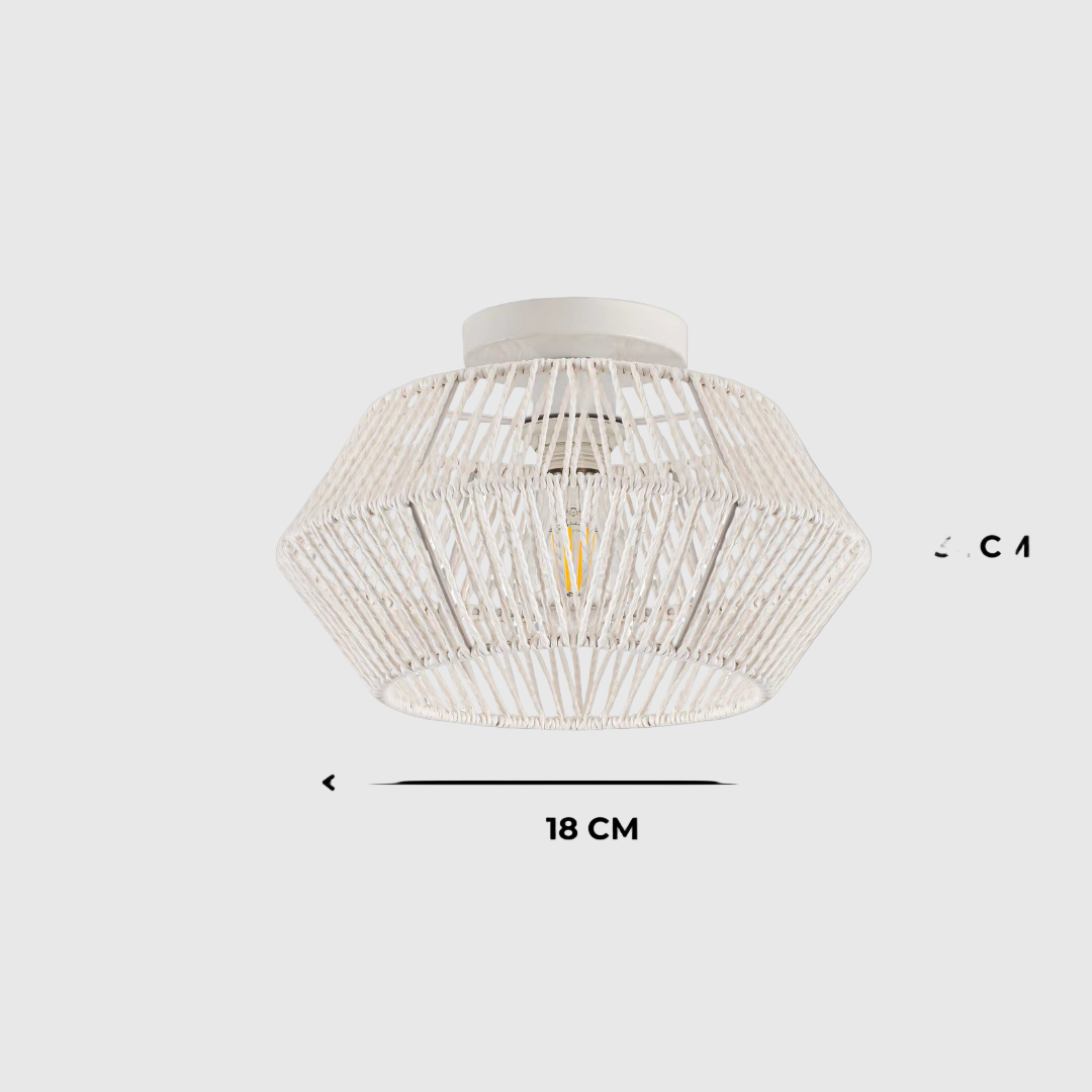 Rustic Black and White Bamboo Chandelier