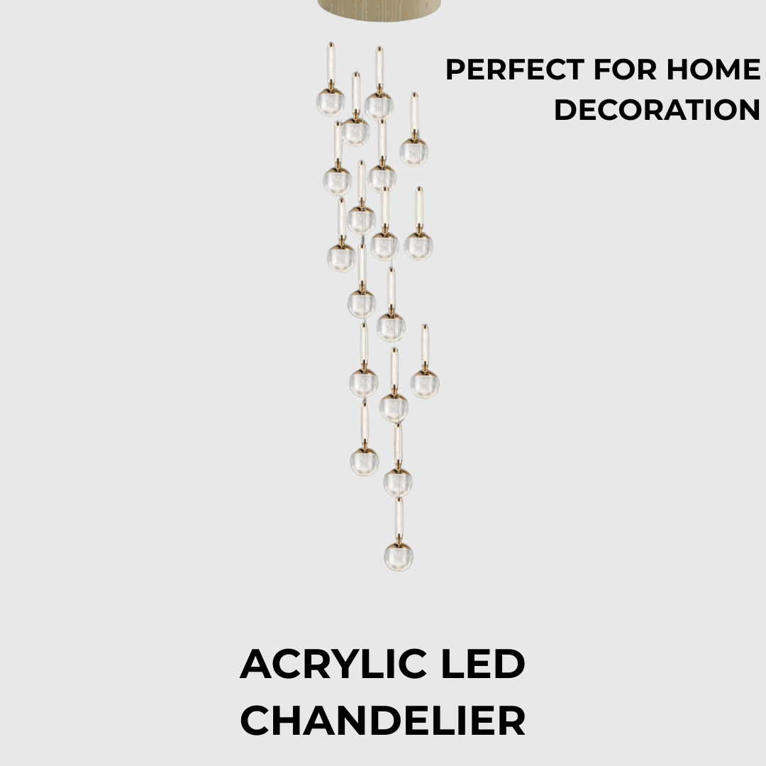 Modern Acrylic Adjustable 3-Color LED Chandelier