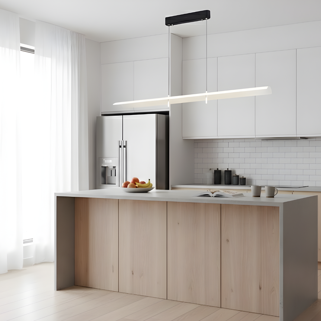 Sleek Linear LED Suspension Light – Modern Ceiling Pendant