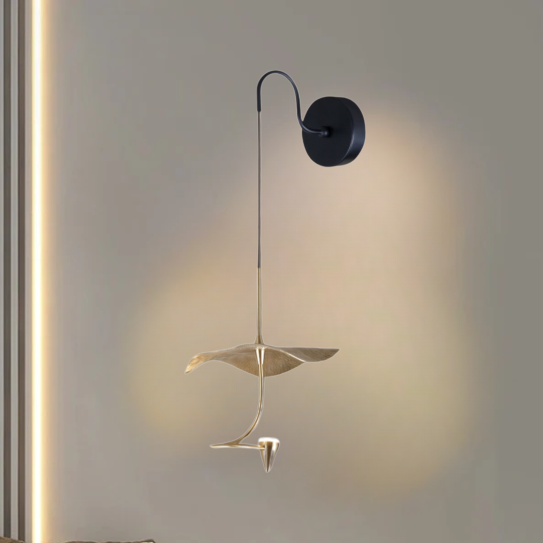 Adjustable Copper Flower LED Wall Light