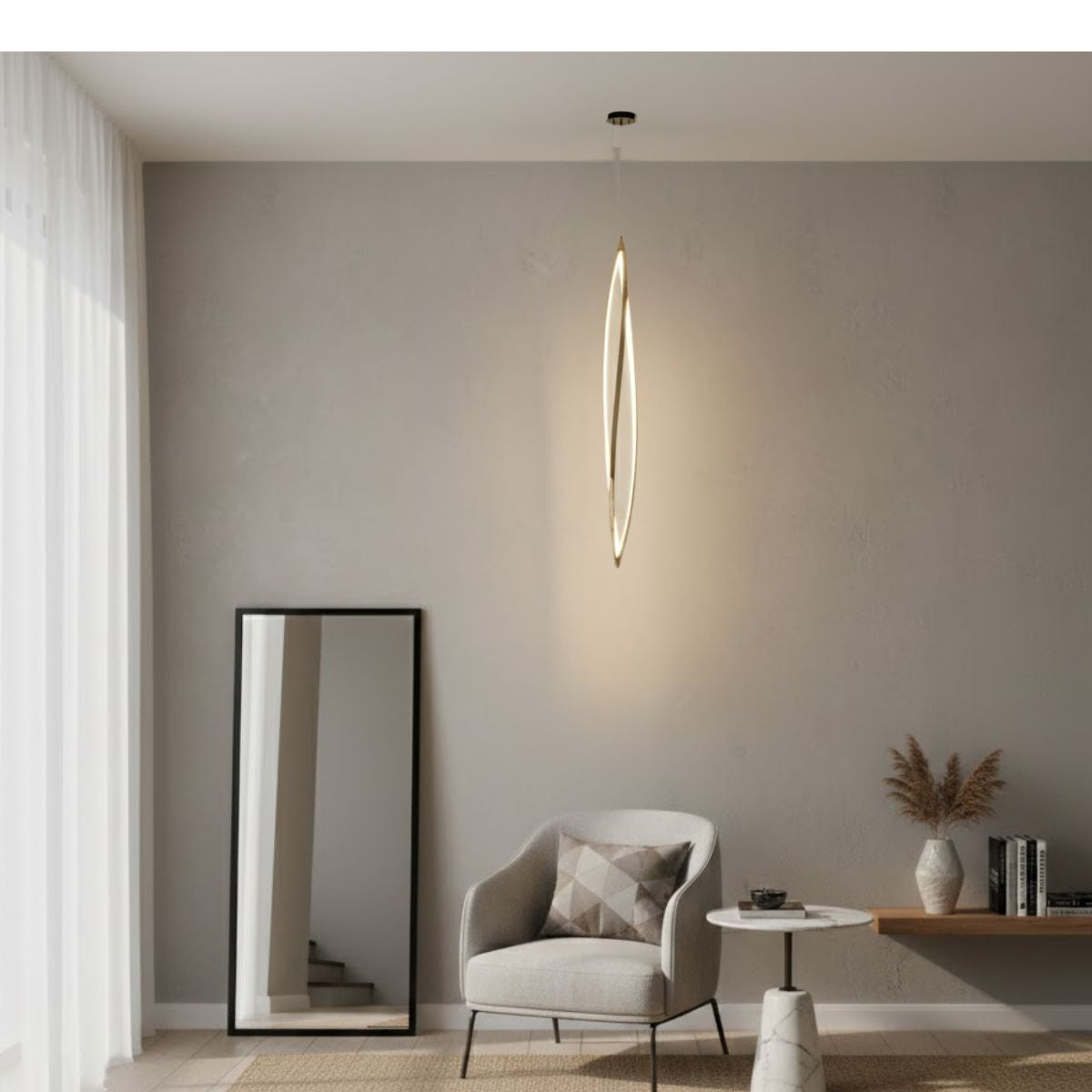 Modern Willow Leaf LED Suspension Light – Contemporary Ceiling Pendant