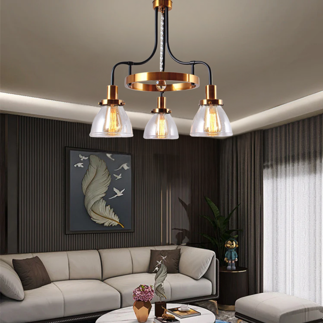 Elegant Metal Glass Modern Ceiling Chandelier