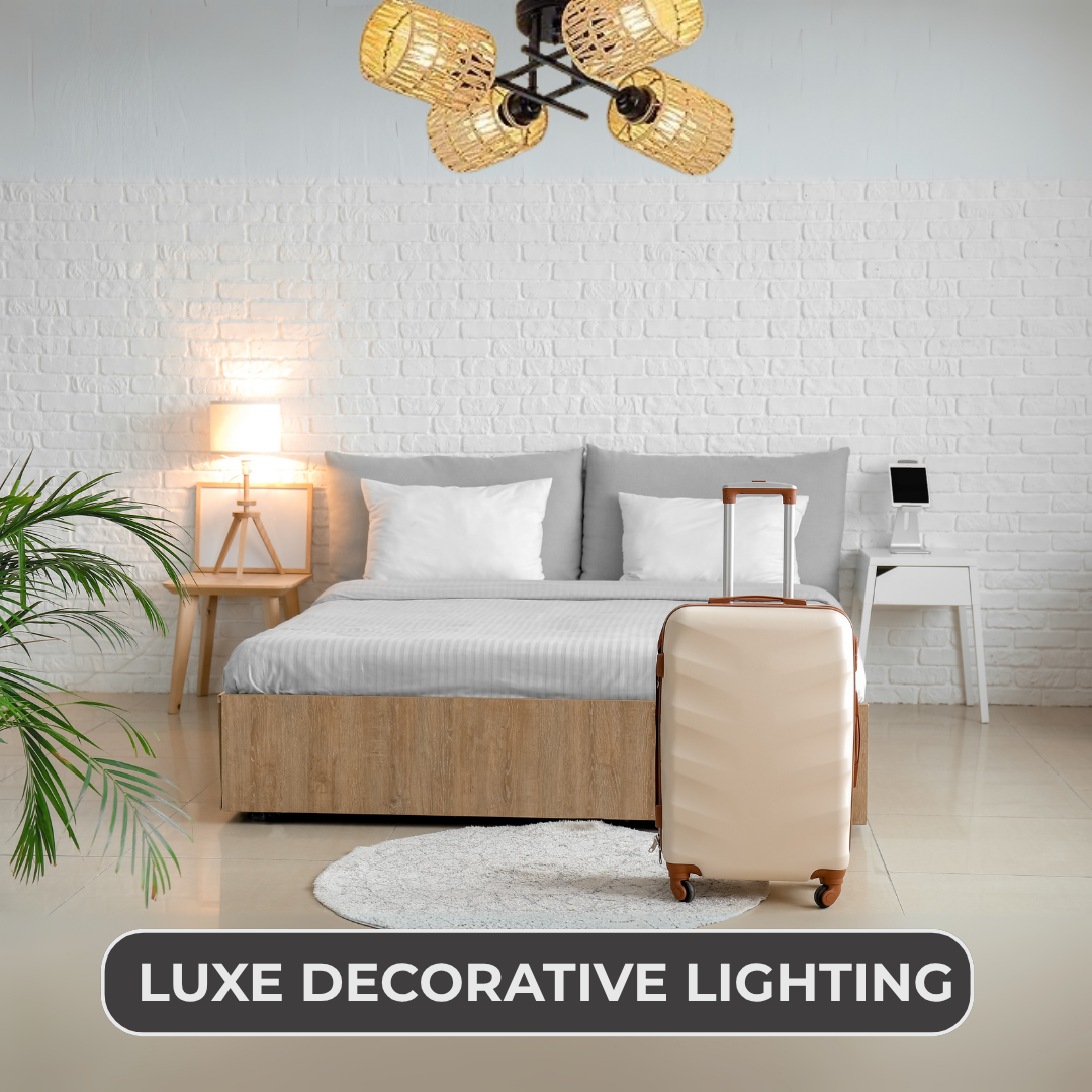 Elegant Natural Bamboo Rustic Ceiling Light