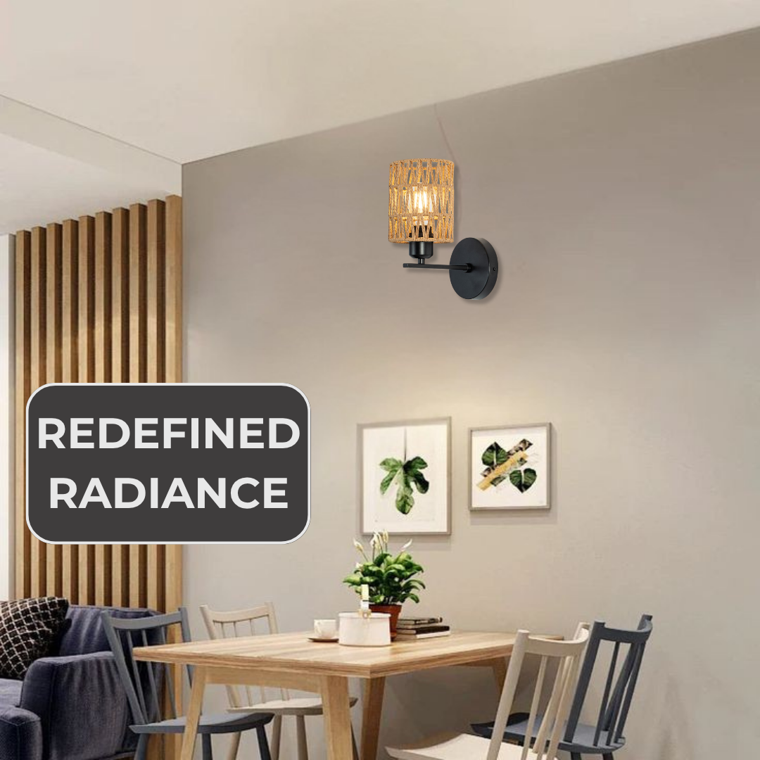 Modern Rustic Bamboo Wall Light Fixture