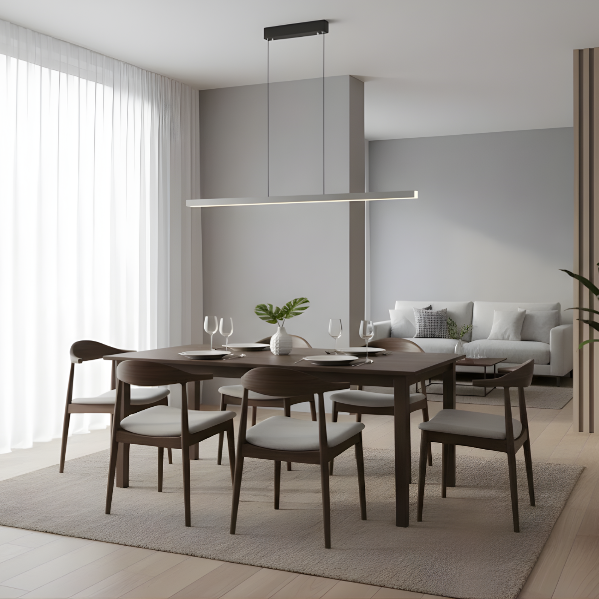 Sleek Linear LED Suspension Light – Modern Ceiling Pendant