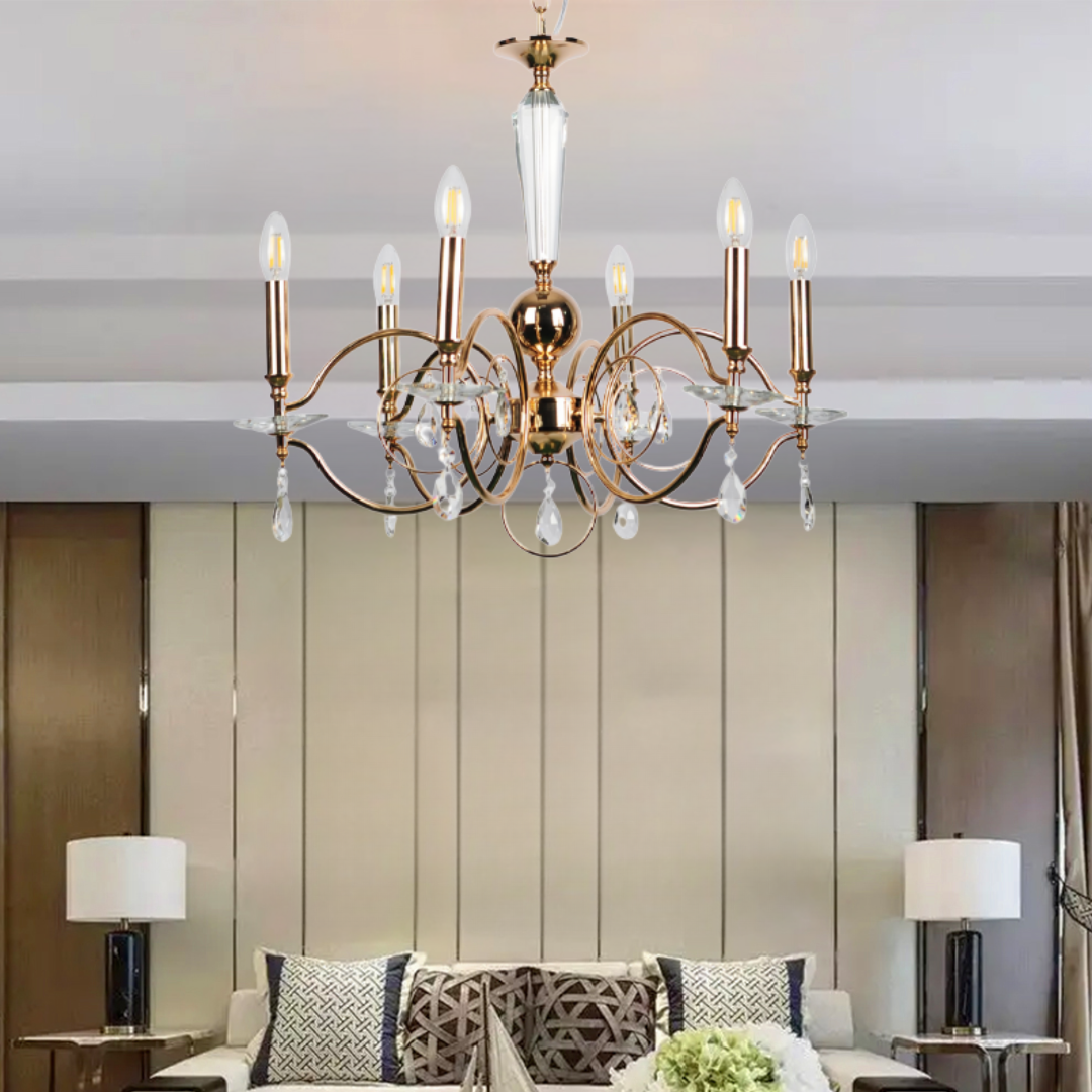 Modern Crystal Gold LED Chandelier