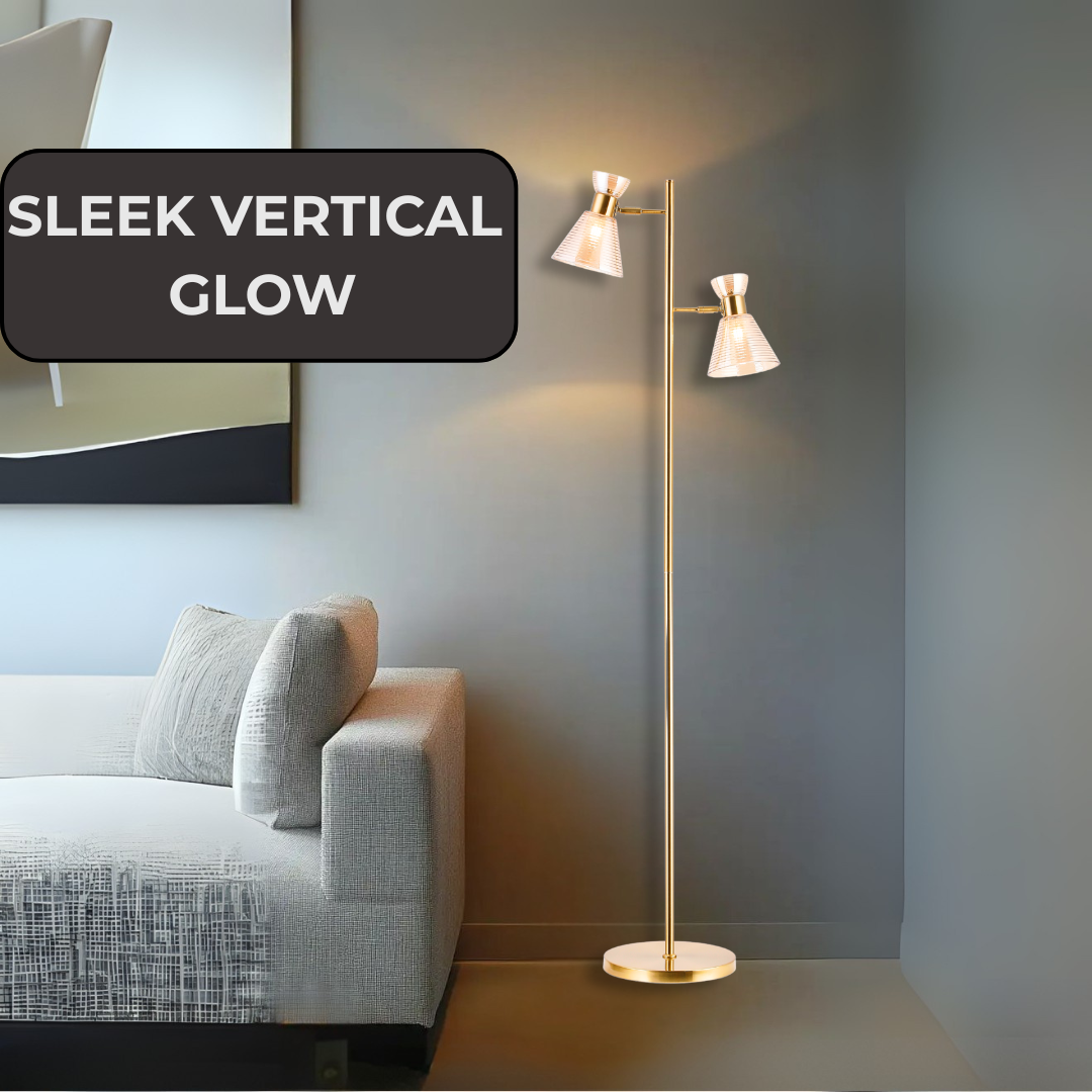 Golden Glass Copper Floor Lamp