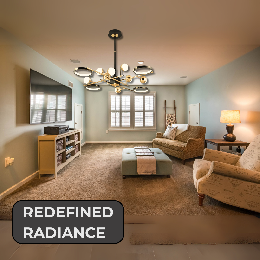 Modern Golden Linear Ceiling Chandelier