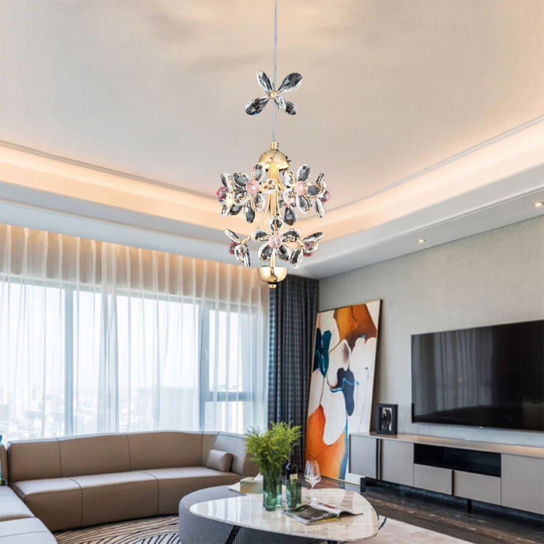 Luxury Flower Crystal LED Pendant Light