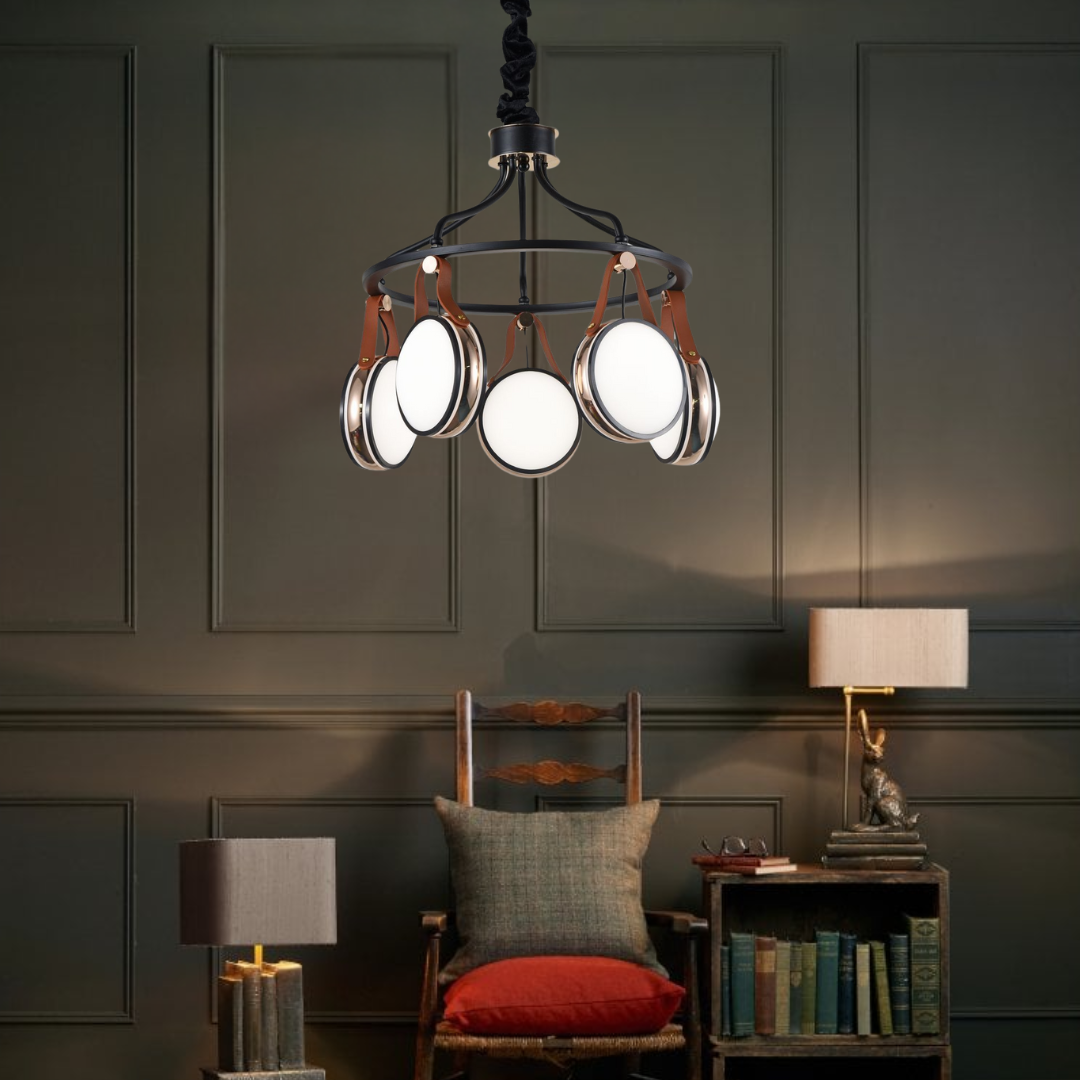 Adjustable 3-Color Leather LED Ceiling Light