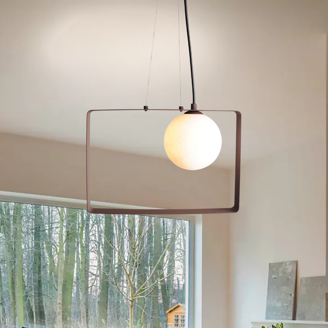 Square Steel Modern LED Pendant Light