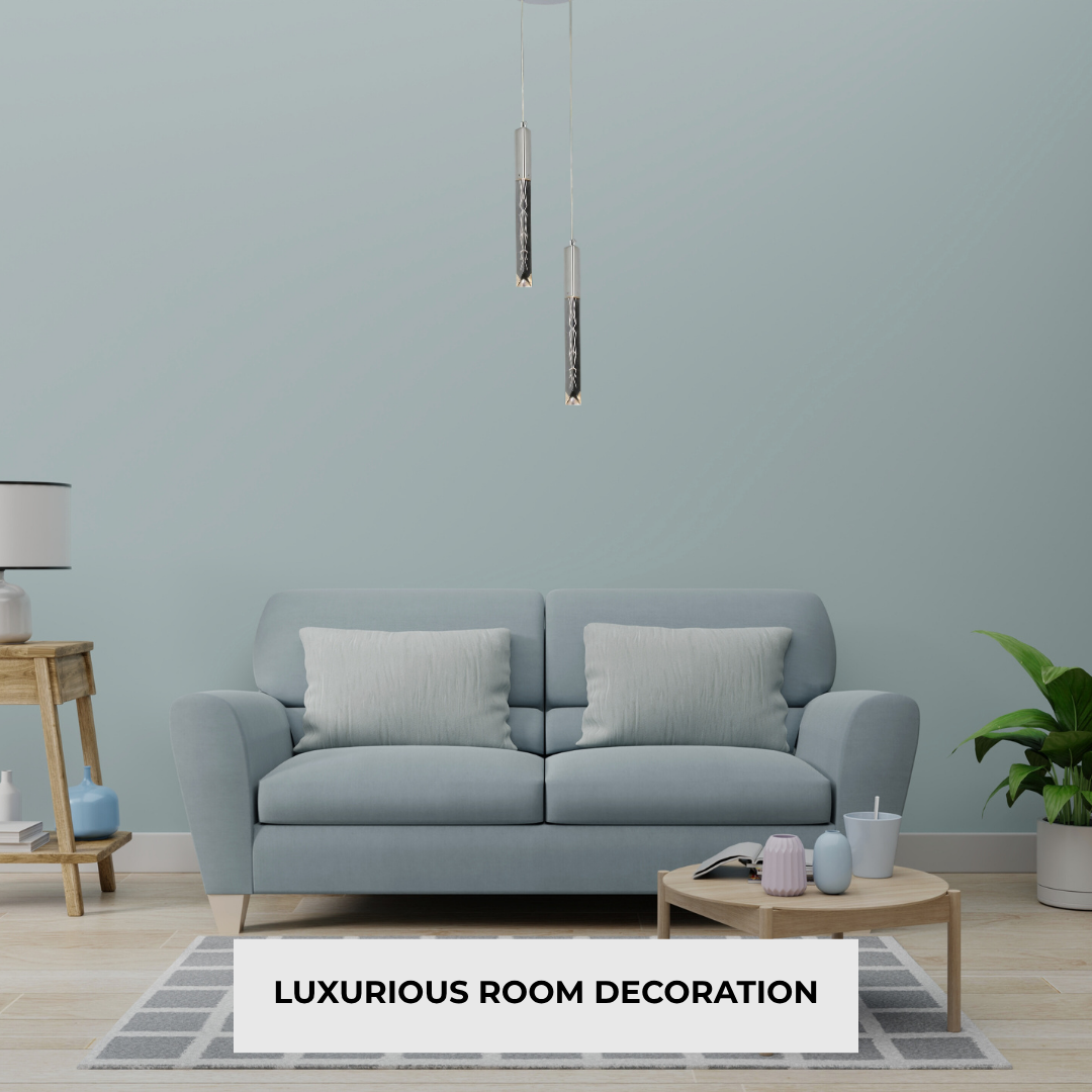 Long Crystal Double 3-Color LED Pendant