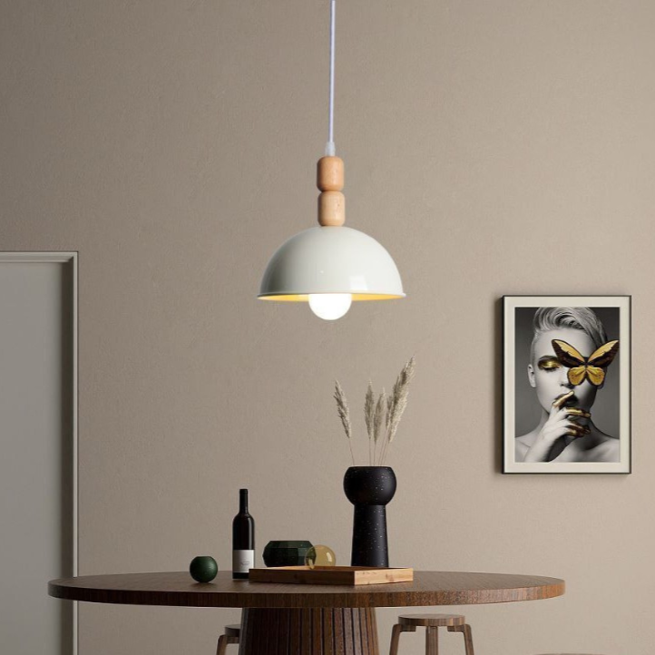 Country House Wood Iron Pendant Light