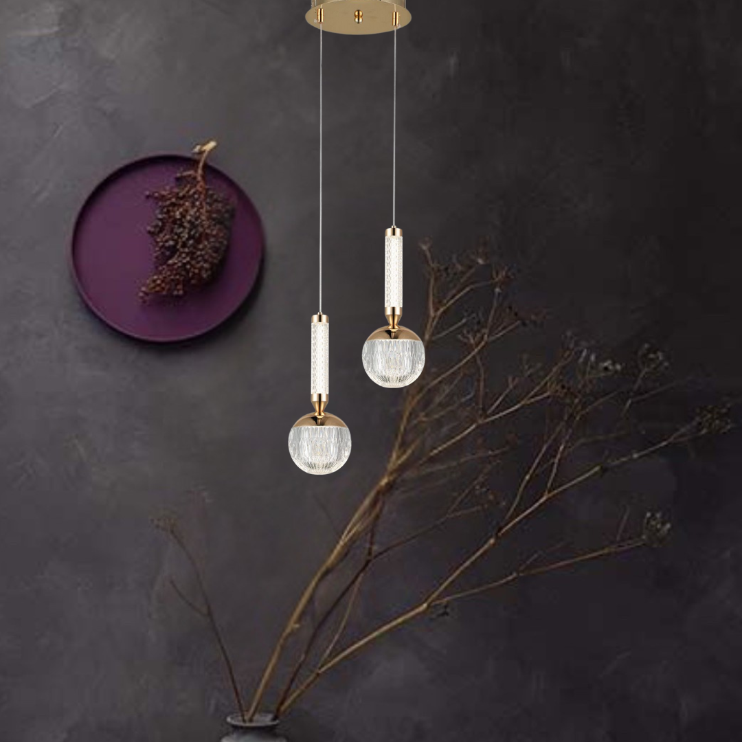 Double Acrylic Adjustable 3-Color LED Pendant